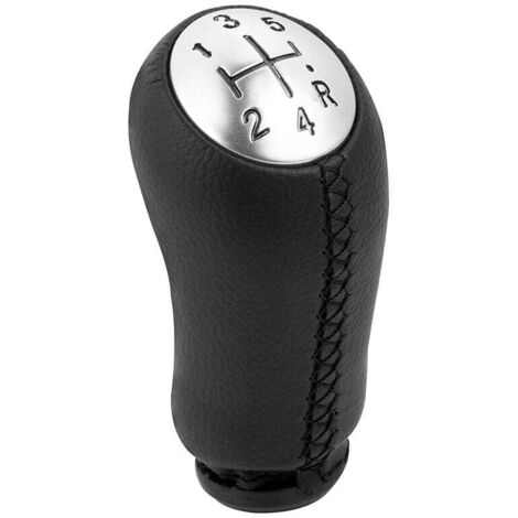 Pomo de cambio de marchas manual para Renault Clio III 2005-09 Megane 2 Laguna 2003-09 Cuero negro con adaptador (1/5)