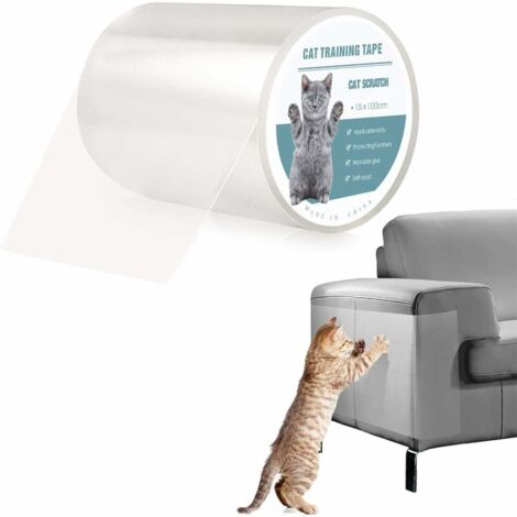 Adhesivo antigarras para sofá de protección, pegatina transparente, rollo de protección Invisible, Protector de muebles para mesa (S:15x100cm)