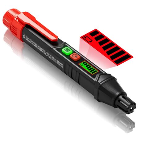 Detector de gas para casa y autocaravana: detecta metano, propano y más (incluye 2 baterías, bolsa de almacenamiento y manual en inglés). YOJOCK - Rojo