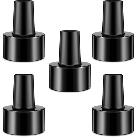 Paquete de 5 WS25011A Adaptador de manguera universal para aspiradora de 2-1/2 pulgadas a 1-1/4 pulgadas Adaptador para aspiradora en seco y húmedo en negro Accesorios de repuesto para adaptador de as (1/5)