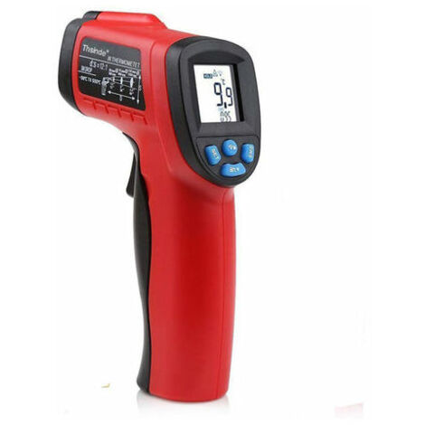 Termómetro láser Termómetro sin contacto Negro/rojo (-50 °C 550 °C (-58 °F 1022 °F) Termómetro infrarrojo Termómetro industrial Uso no corporal (1/2)