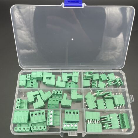 50 pares de conectores de bloque de terminales de tornillo para PCB, paso de 5,08 mm, bloque de terminales enchufable de 2, 3 y 4 pines, para placa de circuito impreso (1/5)
