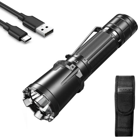 Linterna LED recargable XT11GT Pro de 3300 lúmenes, potente linterna táctica para acampar, hacer senderismo y emergencias (1/5)