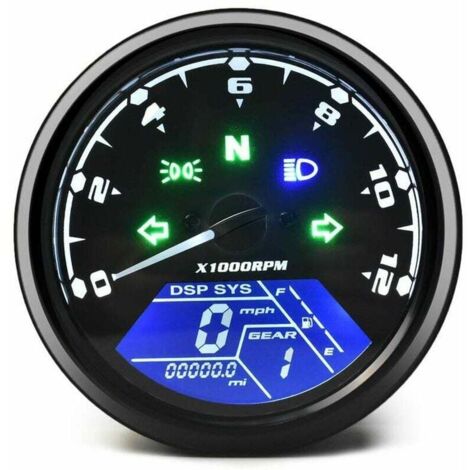 Cuentakilómetros universal para motocicleta, velocímetro digital LCD, tacómetro, medidores con luz nocturna, apto para motocicletas de 12 V