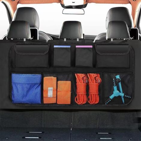 Organizador de maletero, bolsa de almacenamiento para automóvil, bolsa para maletero, bolsas impermeables con elástico fuerte, estructura de varita mágica para SUV, color negro (1/5)