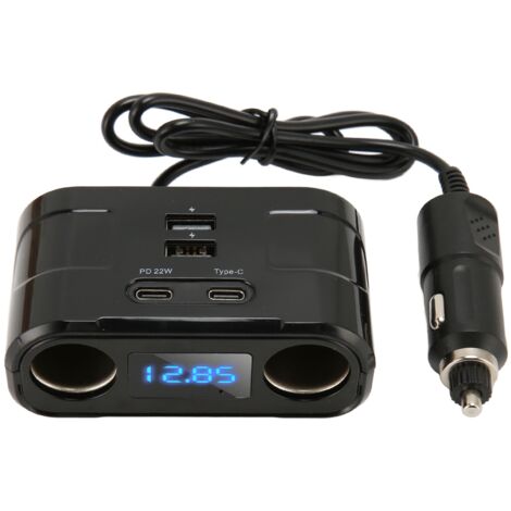 Divisor de enchufe para encendedor de automóvil, protector contra sobretensiones multifuncional, puerto de salida USB tipo C para teléfonos y tabletas
