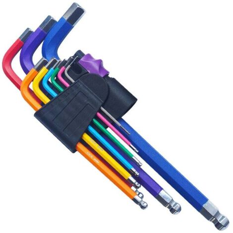 Juego de llaves Torx hexagonales de 9 piezas, llave Allen Torx de color de 1,5-10 mm, (1/5)