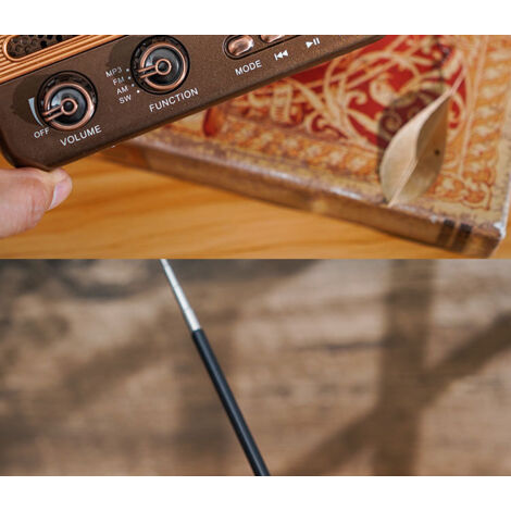 Radio portátil AM FM, altavoz Bluetooth, radio retro, funciona con ...