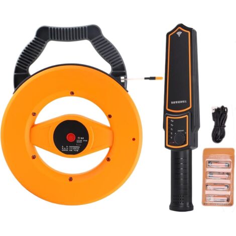 Localizador de tuberías de agua, escáner de bloqueo de tuberías de 30 m, sonda impermeable, herramienta para detectar obstrucciones en tuberías metálicas de PVC.
