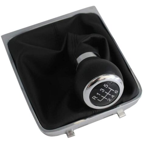Perilla de palanca de cambios de coche de 6 velocidades con marco de cubierta de maletero de polaina para VW Passat B6 2005-2011 (1/5)