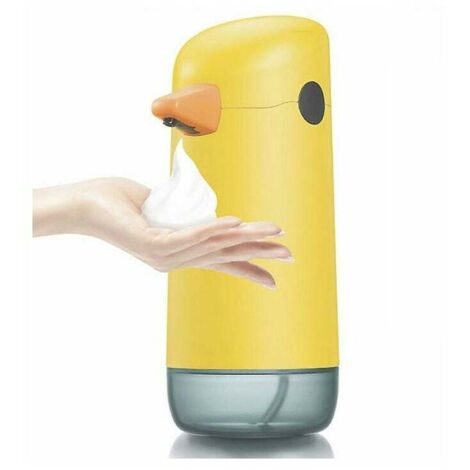 Dispensador de jabón automático con forma de pato amarillo, bonito dispensador de jabón sin contacto (1/5)