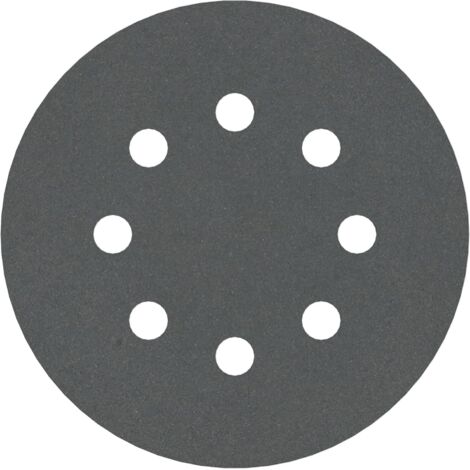 Disco de lijado para lijadoras orbitales, grano 400, 125 mm, paquete de 50, color negro (1/4)