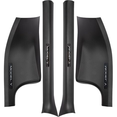 Juego de protectores de umbral de puerta de fibra de carbono para Tesla Model Y 2021 2022 2023, antiarañazos, antideslizantes, delanteros y traseros (1/5)