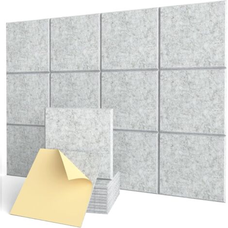 Insonorizacion Acustica Pared Autoadhesivo, 12 Piezas Placas Aislamiento Acustico Alta Densidad para Decoración de Paredes y Tratamiento Acústico(30x30x0.9cm)