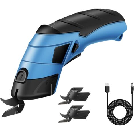 Tijeras eléctricas, tijeras para tela recargables Tijeras eléctricas para cortar tela Herramientas de corte USB inalámbricas con 2 cuchillas (1/5)