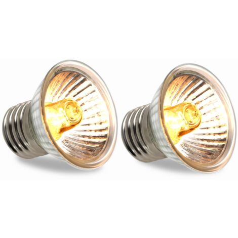 Calentador de terrario E27 regulable, lámpara de calor para tortugas UVA y UVB de 25 W, CA 230 V, bombilla calefactora para reptiles, tortugas, serpientes, lagartos, anfibios y acuarios, paquete de 2 (1/5)