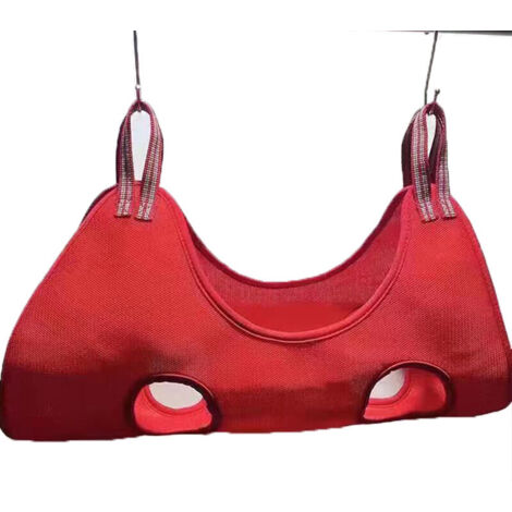 Arnés tipo hamaca para el cuidado de perros, cortaúñas, recorte, bolsa de sujeción para el baño (S), color rojo (1/5)