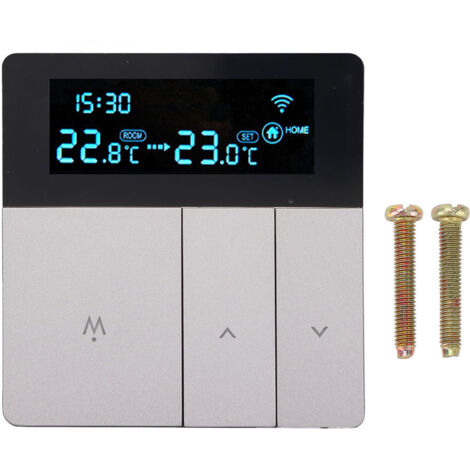 Termostato sanitario/caldera 3A con conexión inteligente para fontanería, programable, control táctil, controlador digital, gris