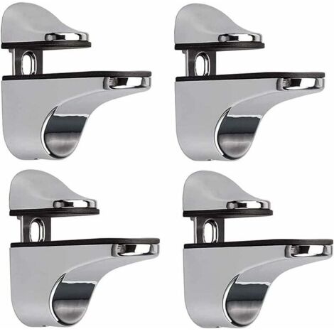 Soporte para estante de vidrio ajustable, 4 piezas de soporte para estante de vidrio, abrazadera para vidrio de montaje en pared, soporte para estante de vidrio, para estante de vidrio (1/5)