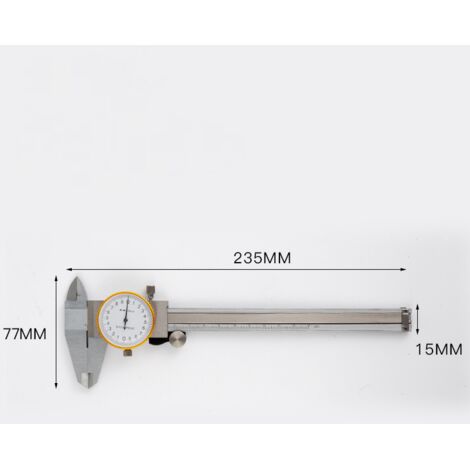 Calibradores de dial, calibrador de dial de 0-150 mm 0,02 mm, calibrador de reloj Regla de calibrador a vernier Calibradores a vernier Herramienta de medición de calibrador a vernier con esfera de ace (1/5)