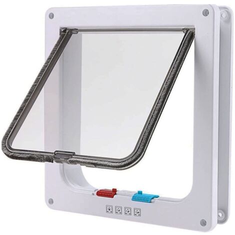 Puerta para gatos revolucionaria - Cerradura magnética de 4 vías de calidad superior - Cómoda y fácil de instalar - Puerta de madera - Puerta interior de PVC - Paredes de ladrillo