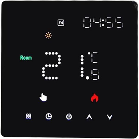 Termostato de fontanería/caldera 3A para sistemas de calentamiento de agua, temporizador de temperatura programable semanal, brillo ajustable, termostato, negro