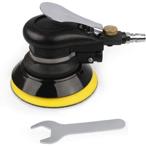 Lijadora orbital neumática aleatoria Weytoll de 150 mm y 6 pulgadas, pulidora orbital de 13 500 rpm con manguera y bolsa para pulir y lijar metal y madera en automóviles.