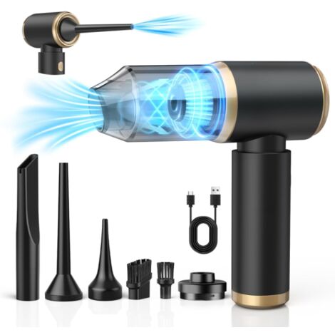 Aspiradora de mano inalámbrica, potente aspiradora para coche de 18000 PA, miniaspiradora inalámbrica portátil 4 en 1, soplador de aire pequeño recargable por USB de 4000 mAh para coche y limpieza del
