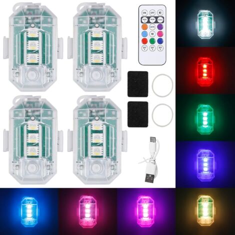 luces LED inalámbricas para coche con control remoto y carga USB, 8 colores, para coche, camión, motocicleta y dron. (1/5)