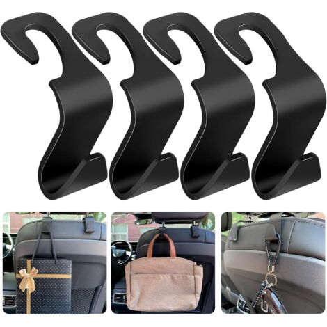 4 ganchos de almacenamiento para coche, ganchos de plástico para el reposacabezas del asiento trasero del coche, ganchos de almacenamiento para el asiento del coche (1/5)