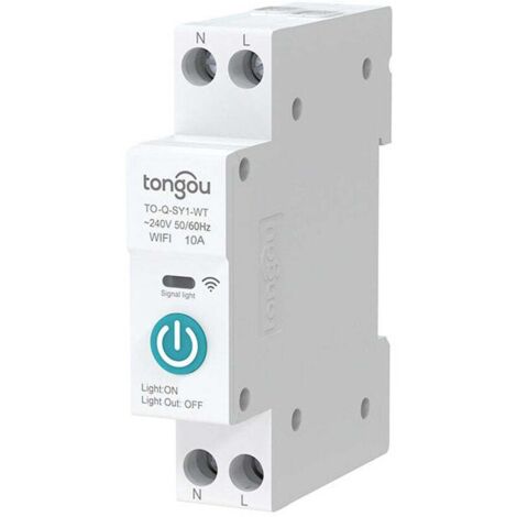 Disyuntor inteligente Tuya Wifi Control remoto inalámbrico Interruptor de riel DIN Control remoto de aplicación de teléfono móvil Visualización de equipos domésticos inteligentes Compt (1/5)