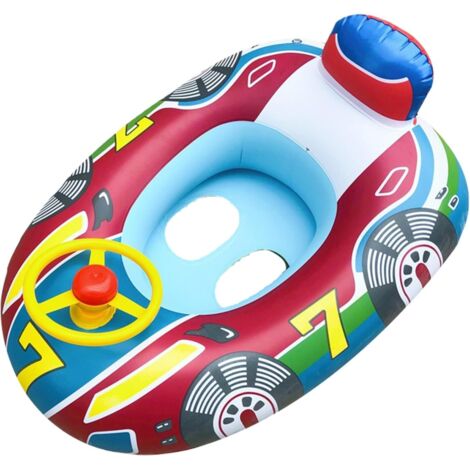 Flotador de piscina para bebé, anillo de natación, flotador inflable para bebé con volante y bocina, juguetes acuáticos inflables para bebé al aire libre