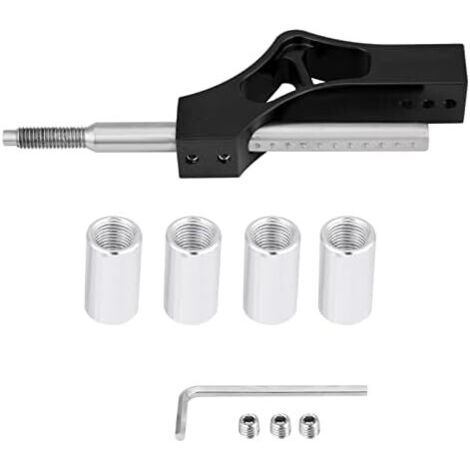 Varilla de extensión de palanca de cambios de altura ajustable de acero inoxidable para automóvil, apta para varilla de palanca de cambios manual (negra) (1/5)