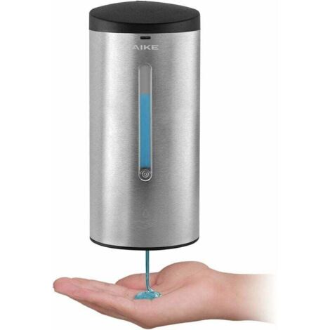 Dispensador automático de jabón líquido comercial AK1205 de acero inoxidable cepillado para montaje en pared, gran capacidad, 700 ml (1/5)