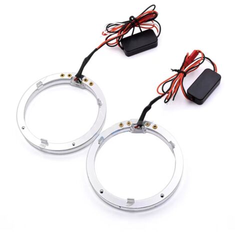 2 piezas de luces LED rojas tipo ojo de ángel con halo, luz antiniebla de señal de giro DRL, 110 mm/4,33 pulgadas para coche (1/4)