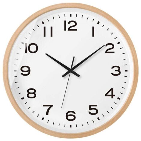 Reloj de pared redondo de madera clara de estilo retro de 8 pulgadas, silencioso, sin tictac, para sala de estar, dormitorio, cocina