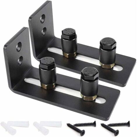 Rodillos guía de piso ajustables para puertas corredizas de granero, paquete de 2, color negro, súper suaves y silenciosos, fáciles de instalar (2 ruedas) para todos los tamaños de puertas