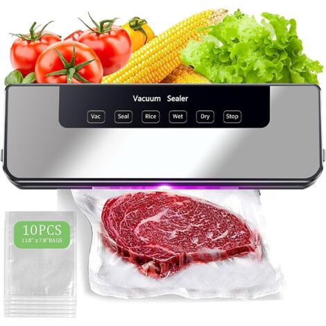 Máquina de sellado al vacío, Máquina compacta de sellado de bolsas de comida rápida, Modo seco y húmedo, Potente sistema de sellado de aire por succión, Se puede conectar a una manguera de succión ext (1/5)
