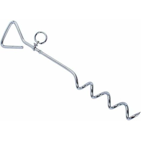 Anclaje en espiral para perros, estaca de acero inoxidable para atar perros, ancla en espiral para exteriores, jardín, camping, aleación de zinc, para atar perros (plata) (1/4)