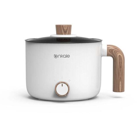 Olla arrocera pequeña de acero inoxidable de 1,5 l, multifuncional, portátil, para estudio, hotel, camping y oficina, color blanco