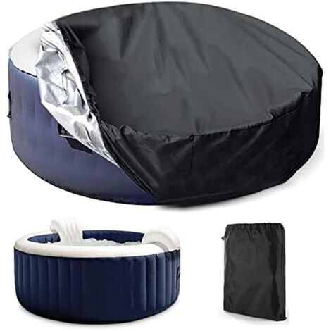 Cubierta protectora para piscina o spa, cubierta solar redonda para spa al aire libre Cubierta redonda para spa Cubierta protectora a prueba de polvo, impermeable y contra rayos UV (215 70 cm) (1/5)