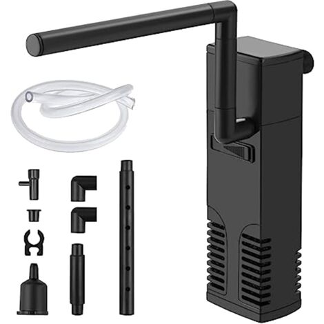 Filtro de acuario, bomba de acuario de 4 W, circulación de agua purificada, filtro interno de acuario ajustable, bomba de agua de 300 l/h, filtro de acuario de fluido con bomba de agua para acuario de (1/5)