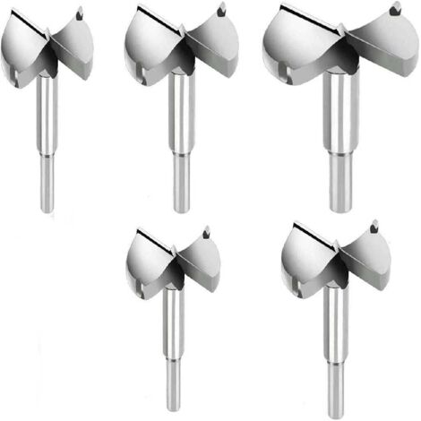 5 brocas para madera, diámetro 35/40/45/50/60 mm, brocas de carburo para fresado de agujeros de carpintería, instalación de puertas esféricas de madera, cajones, plástico y madera contrachapada (1/5)