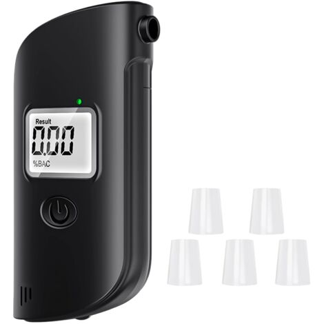 Alcoholímetro electrónico con pantalla digital LCD e iluminación LED de emergencia, alcoholímetro personal para uso doméstico y profesional. (1/5)