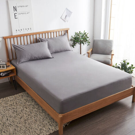 Sábana bajera ajustable 120x200 cm 30 cm Bonnet 2 personas, cómoda y transpirable funda de colchón de microfibra en polvo