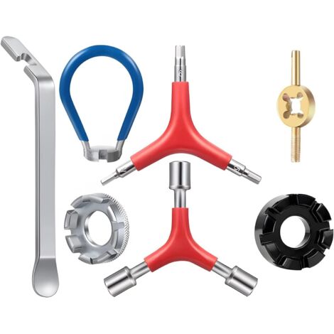 Mini herramienta de reparación de radios de bicicleta, llave de radios, centrador de rueda, tensor de boquilla universal, mini herramienta de reparación de radios (1/5)
