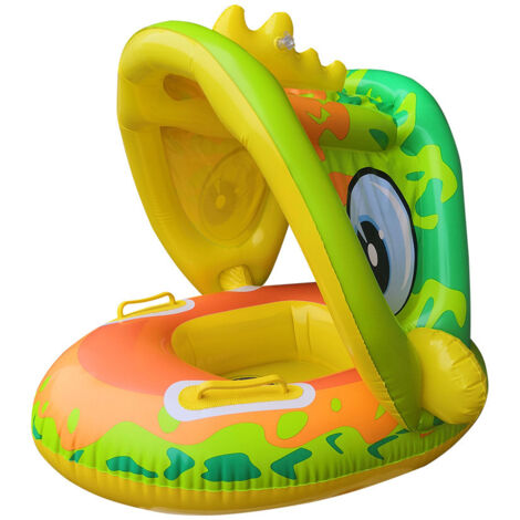 Flotador de piscina para bebés con forma de unicornio y toldo para el sol: flotador inflable con resorte para natación de bebés, asiento de seguridad, juguetes acuáticos para niños (1/5)