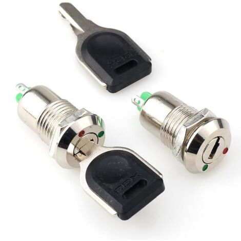 10 piezas Mini interruptor de llave eléctrica de encendido y apagado, interruptor de palanca de 2 posiciones, botón giratorio, interruptor de palanca SPST de 2 pines para encendido de motor de segurid (1/5)
