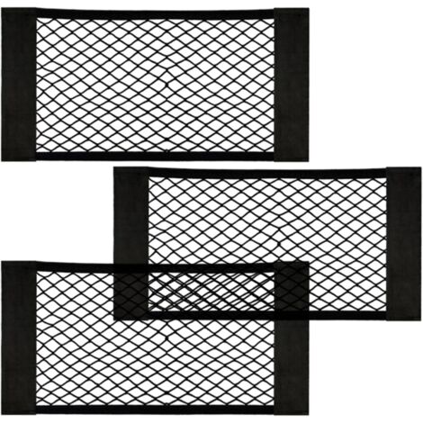 Red para maletero de coche, 3 unidades, 50 x 25 cm, red protectora universal para maletero, red elástica para almacenamiento de maletero con cierre de velcro para coche/SUV (1/5)