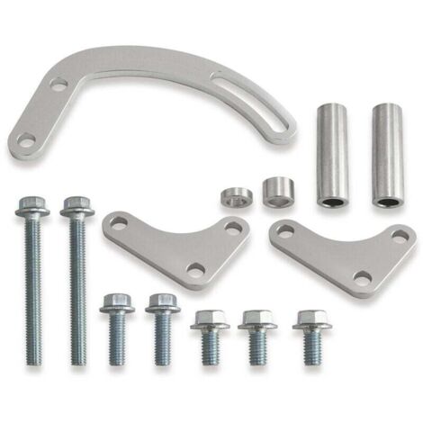 Conjunto de soporte de bomba de dirección asistida SBC de aleación de aluminio ajustable de repuesto para Chevy (plata) (1/5)
